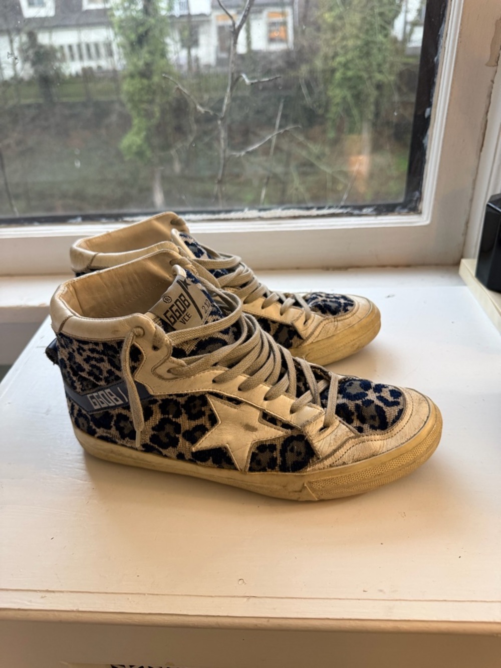 RARE Golden Goose Leopard Print High-Top Sneakers